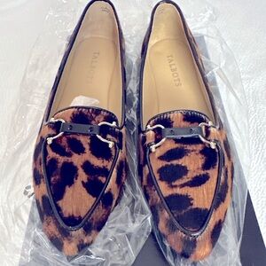 Talbots Francesca Leopard Print Driving Moccasins Slip On Loafers Womens 5.5